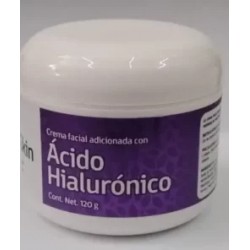 Derma Skin Crema facial adicionada con Ácido Hialurónico tarro con 120g.