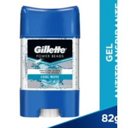 Gillette Antitranspirante en Gel Power Beads Cool Wave 82g.
