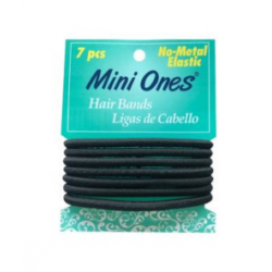 Mini Ones Liga Para Cabello Negra 7 piezas.