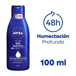 Nivea Crema Corporal Milk Nutritiva Piel Extra Seca 100mL.