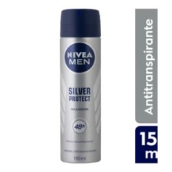 Nivea Men Desodorante Silver Protect Antibacterial en Aerosol 150mL.
